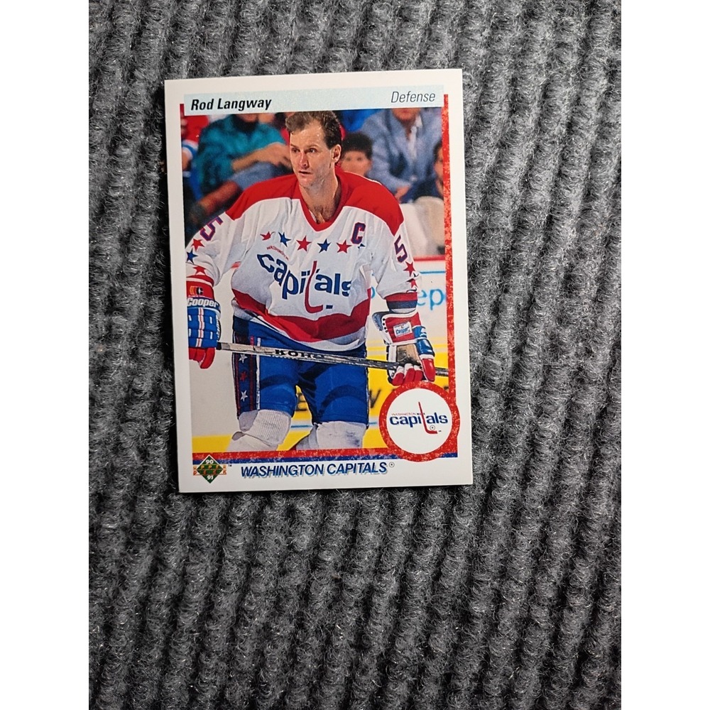 Vintage 1990-1991 Upper Deck Washington Capitals Rod Langway Hockey Card #57